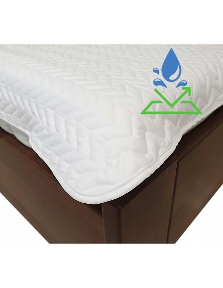 PU prošívaný chránič matrace VLNKA bílá