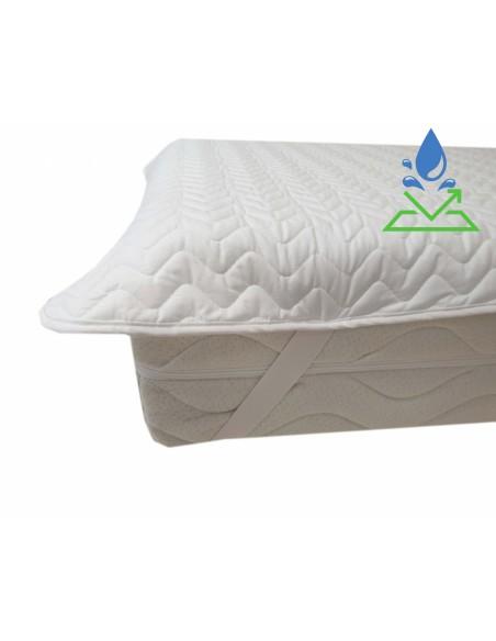 PU prošívaný chránič matrace VLNKA bílá